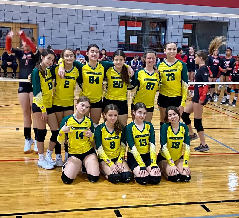 Competitive team in yellow jerseys at a tournament
